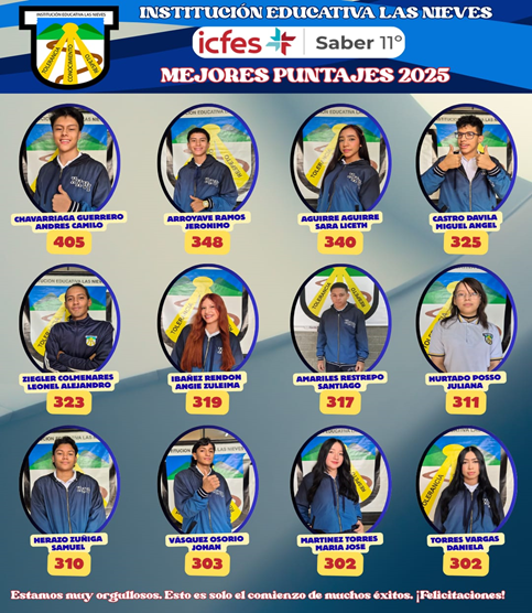 Mejores puntajes 2025 en las pruebas ICFES.